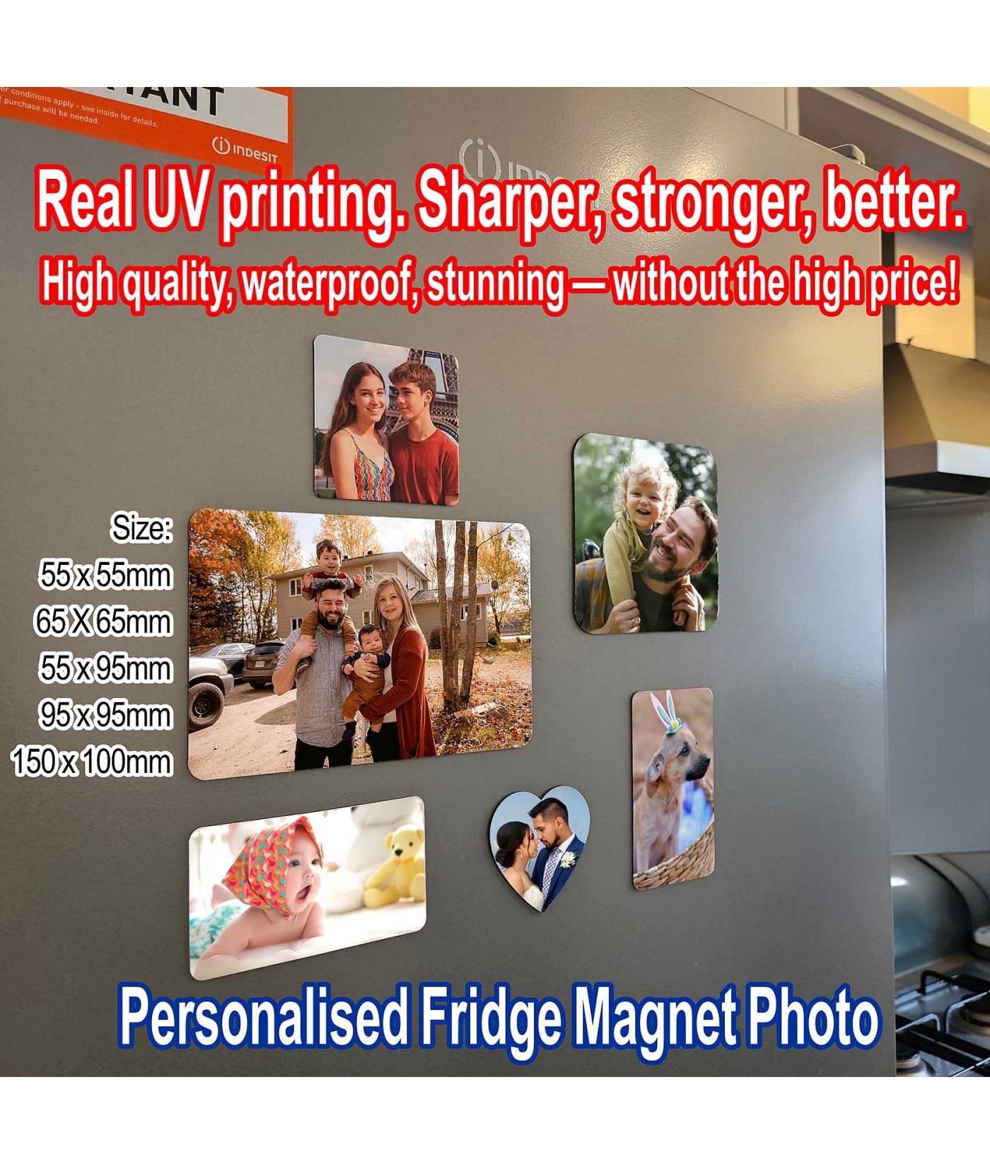 Personalised Fridge Magnet – Custom Photo, Logo & Text | Glossy Rectangle Gift